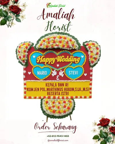 Karangan Papan Bunga Pernikahan di Windusakti